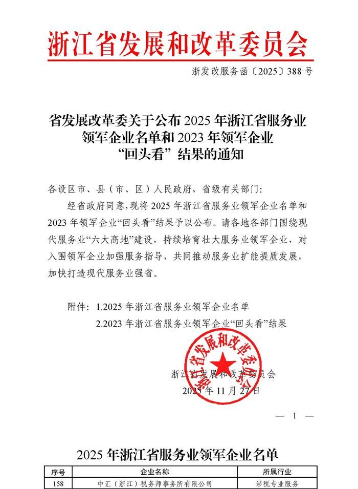 省生长刷新委关于宣布2025年浙江省效劳业领军企业名单-小.jpg